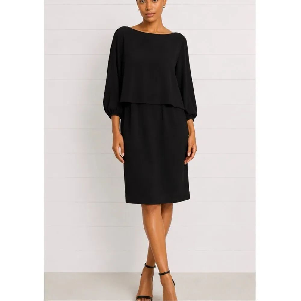 Jessica Simpson NWT black dolman sleeve draped dress 2